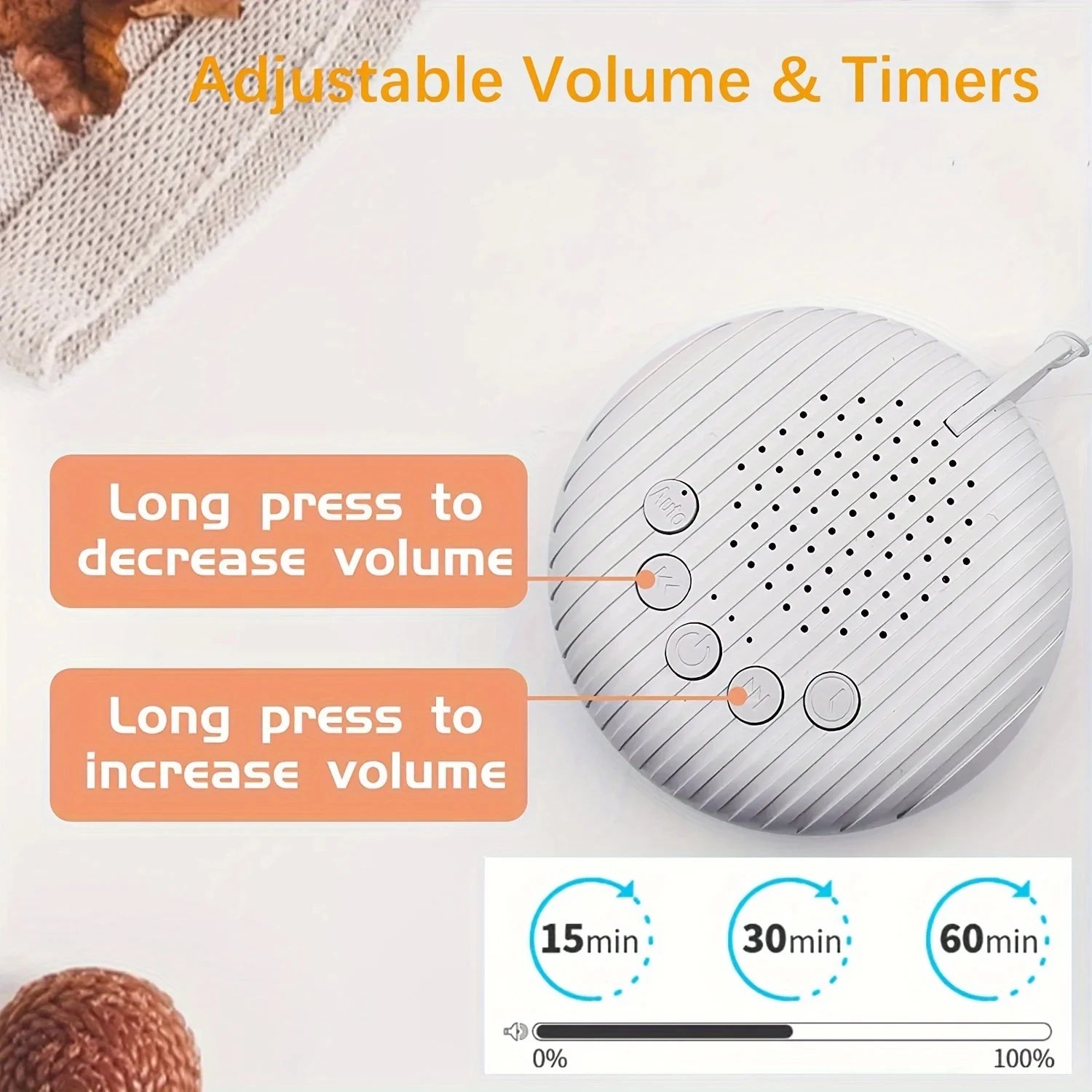 Máquina de Sonido Blanco Portátil para Bebés