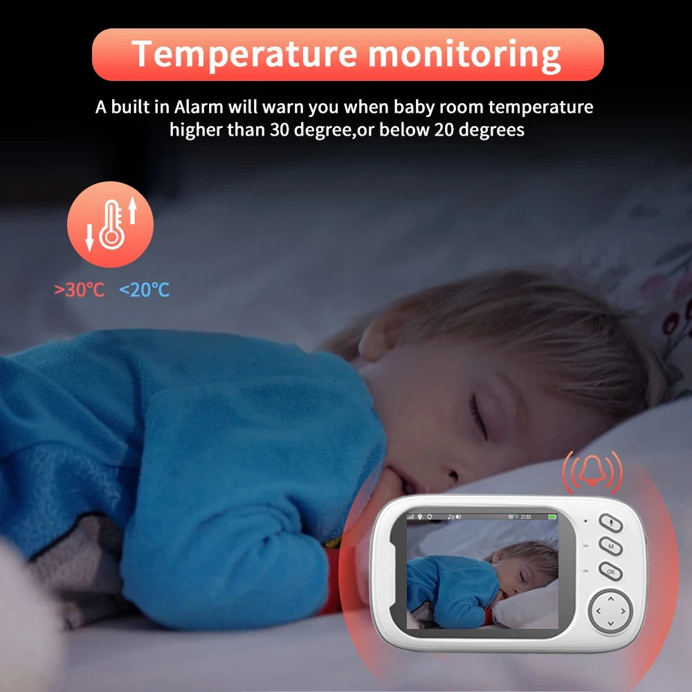 Monitor de Bebé con Cámara Inalámbrica y Pantalla LCD de 3,5"