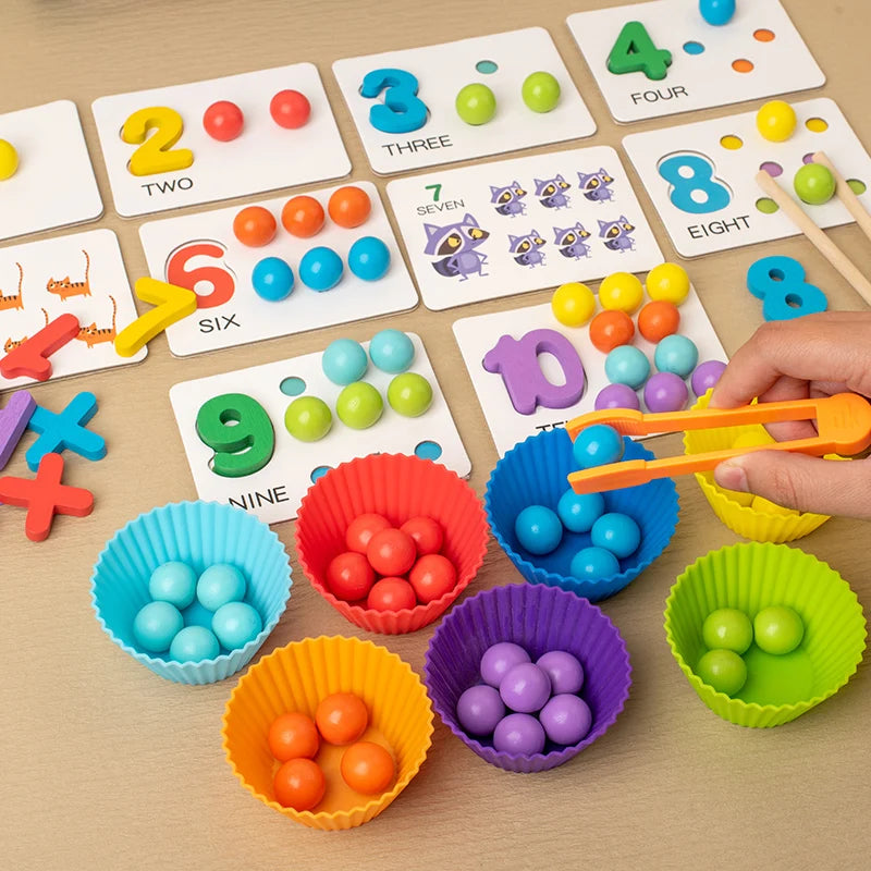 Juego de Cuentas de Madera con Clip
