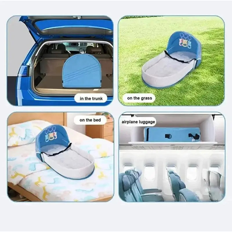 Cuna Portátil Plegable para Bebé con Mosquitera