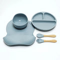 Set de 5 Platos y Cubiertos de Silicona para Niños