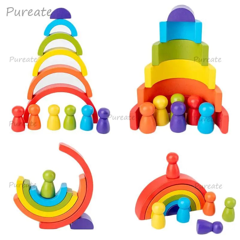 Arcoíris de Madera Montessori para Niños
