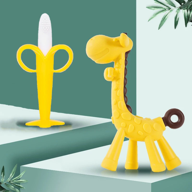 Set de 2 Cepillos de Dientes de Silicona para Bebé