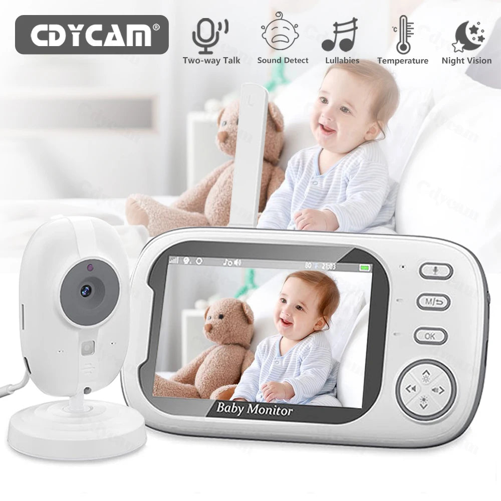 Monitor de Bebé con Cámara Inalámbrica y Pantalla LCD de 3,5"