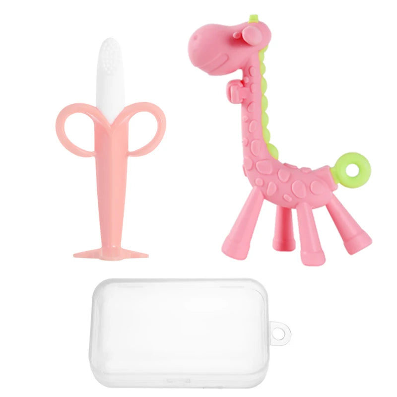 Set de 2 Cepillos de Dientes de Silicona para Bebé