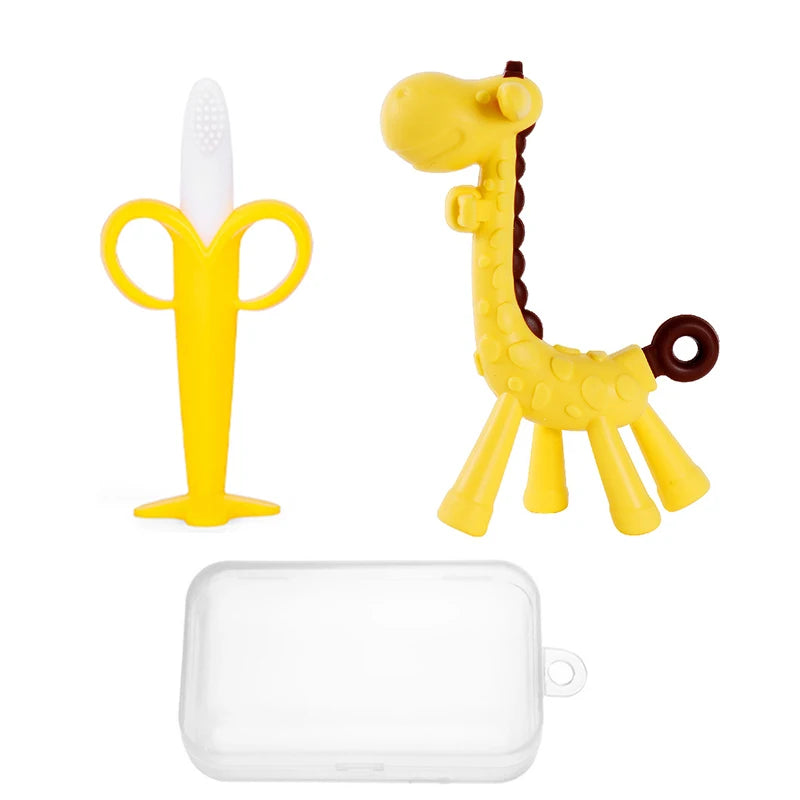 Set de 2 Cepillos de Dientes de Silicona para Bebé