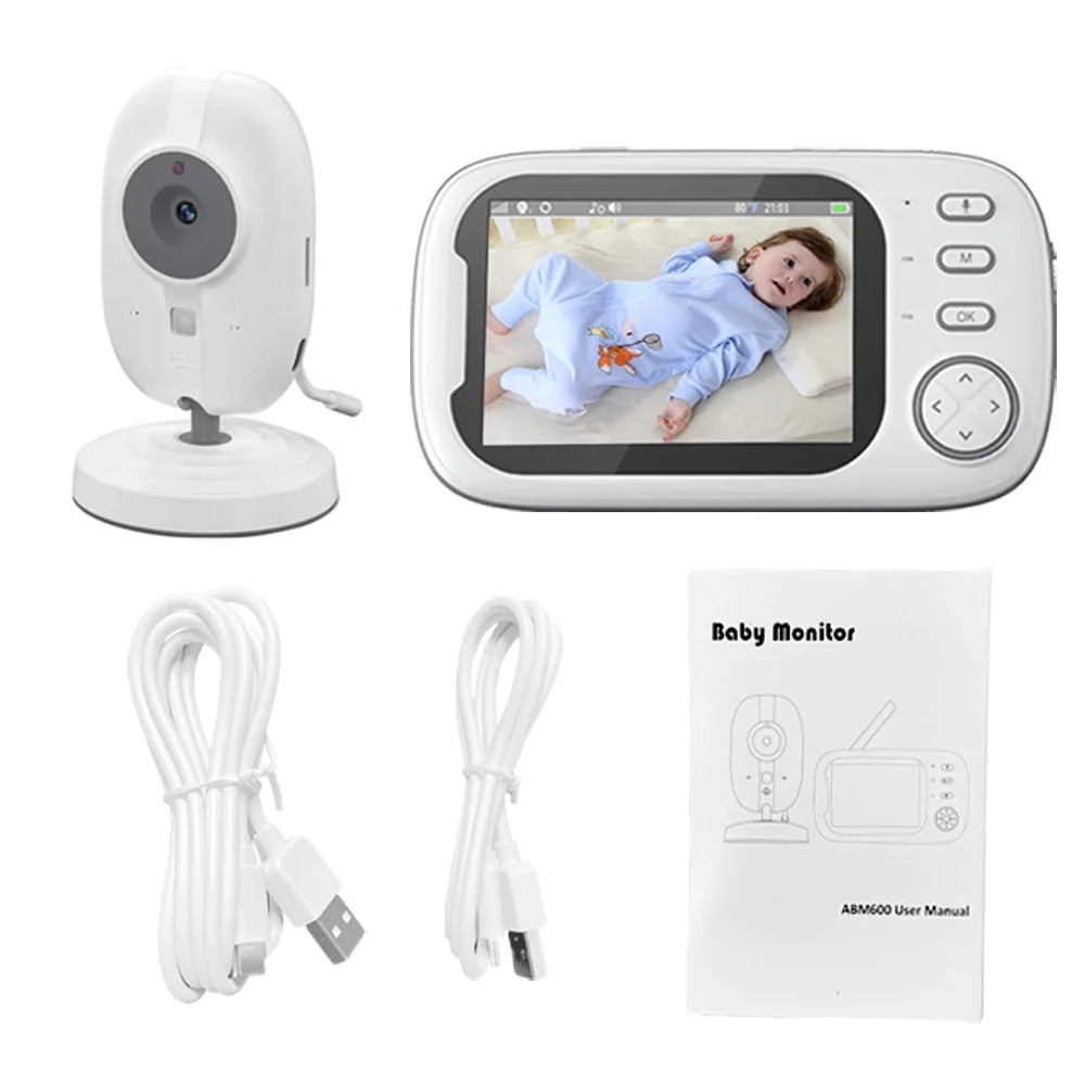 Monitor de Bebé con Cámara Inalámbrica y Pantalla LCD de 3,5"