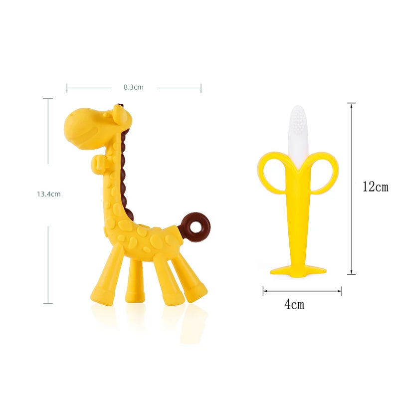 Set de 2 Cepillos de Dientes de Silicona para Bebé