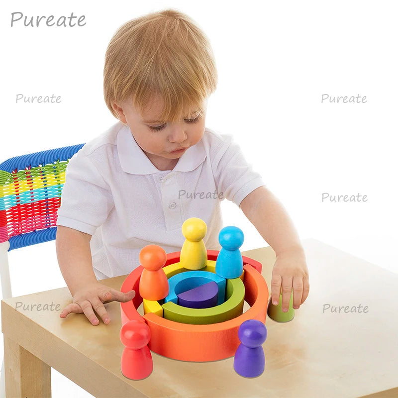 Arcoíris de Madera Montessori para Niños