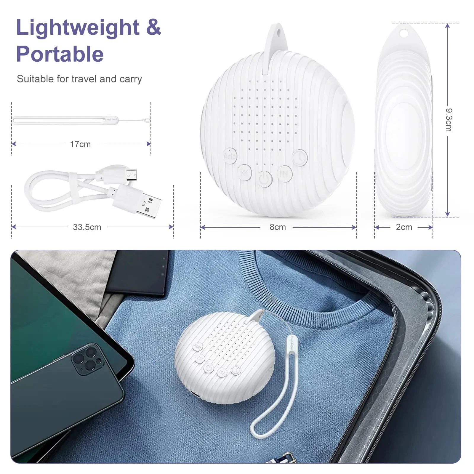 Máquina de Sonido Blanco Portátil para Bebés